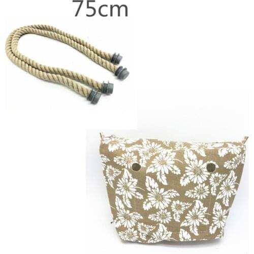 Summer Match Beige Rope Handles And Beige Flower Set 1 Piece Classic Size Inner Bag For Obag Women Handbag 2021