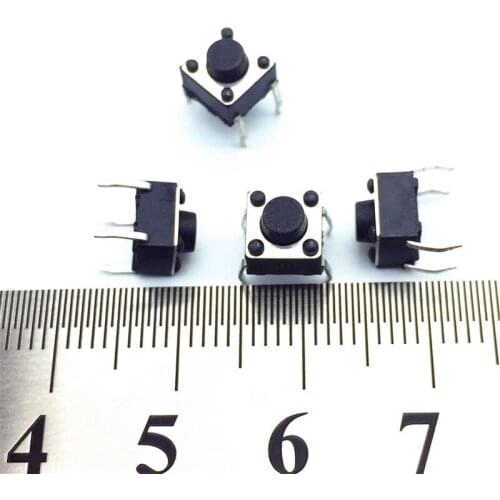 1000 Pcs Tactile Switch Tact 6x6x5 Mm 4-pin Inline Dip-micros Top Copper Power Switch Button Vertical Environmental Protection