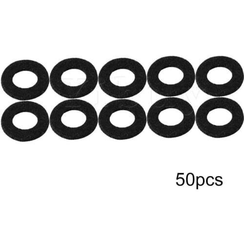 Yibuy 50pcs Modern Trumpet Valve Top Cap Felts Washer Black Accessory 18mm