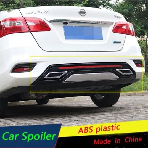 For For Nissan SYLPHY Sentra Rear spoiler Rear Bumper Diffuser Protector Fit 2016 2017 2018 2019 Sentra Body kit bumper rear lip