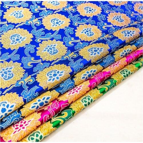 Chinese style brocade jacquard pattern nylon fabrics for sewing cheongsam kimono Tang suit design satin material