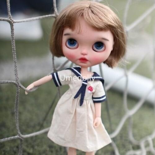 1PCS 1/6 Blyth Clothes Sailor Suit Dress for OB24, Licca Doll Outfits Accessories Toy Girls for Girl
