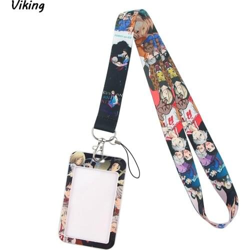 20pcs/lot G1775 Anime Business Badge Card Holder with Necklace Lanyard Keychain keys Badge ID Mobile Phone Rope Gifts