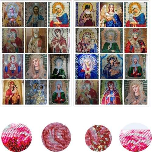 2021 quickly hot sale 5d diy glass diamond painting religious icons crystal diamond embroidery bead picture for christmas gift