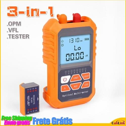 3-in-1 Multi-Function OPM+VFL+TESTOR 5km Red Light Laser Pen LED Lighting Optical Power Meter Network Fiber Optic Cable Tester