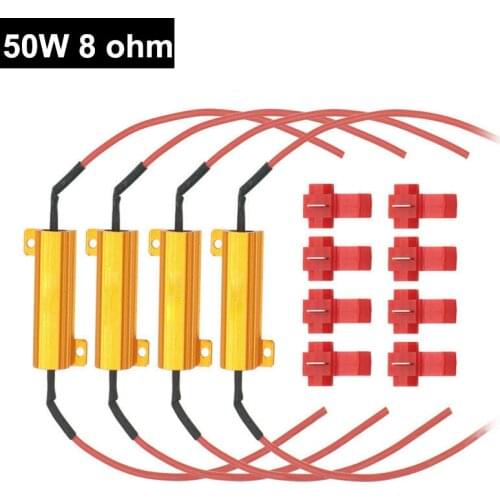 4x 50W 8ohm High Power Load Resistor Decoder LED Bulb Turn Signal Blinker Flash Flicker