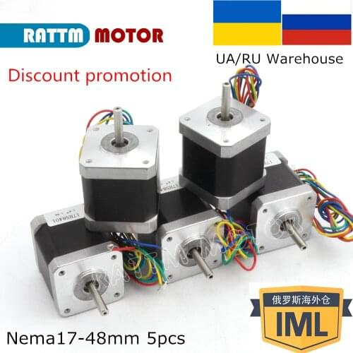 5pcs 17HS8401 CNC stepper motor Nema17 L: 48mm 78Oz-in/1.8A for 3D printer