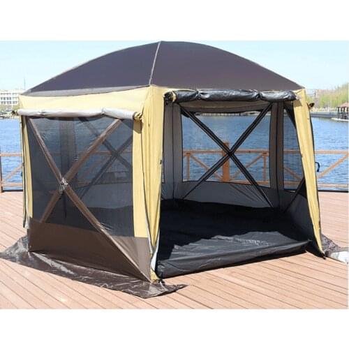 6-sided tent family gathering automatically Rainproof and Windproof tent outdoor hexagonal camping car tent Mobile pavilion Yurt