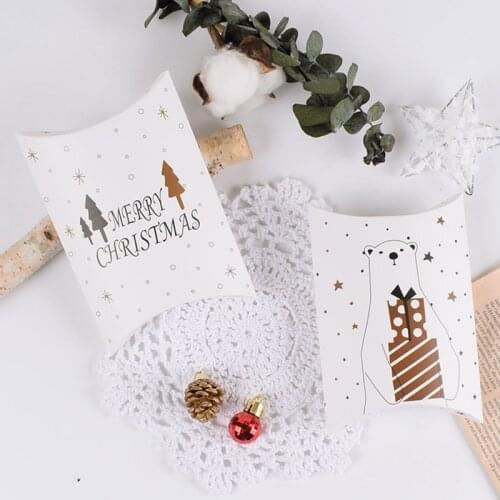 60PCS/Lot Merry Christmas Candy Gift Boxes Deer&Xmas Tree Guests Packaging Boxes Gift Bag Christmas Party Favors Kids Gift Decor