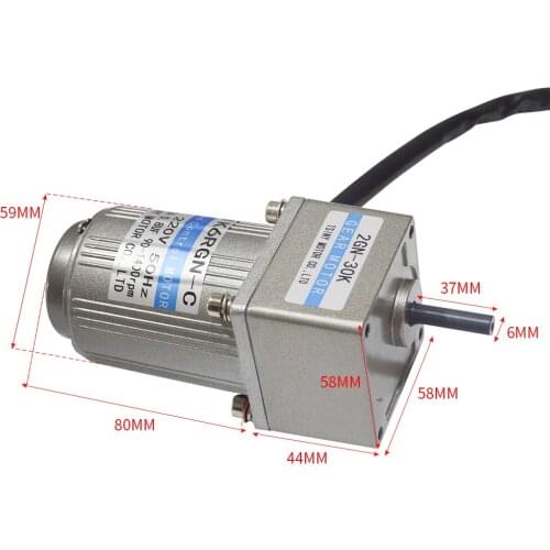 AC 220V reduction gear AC motor 6W large torque slow forward and reverse micro speed regulating small motor