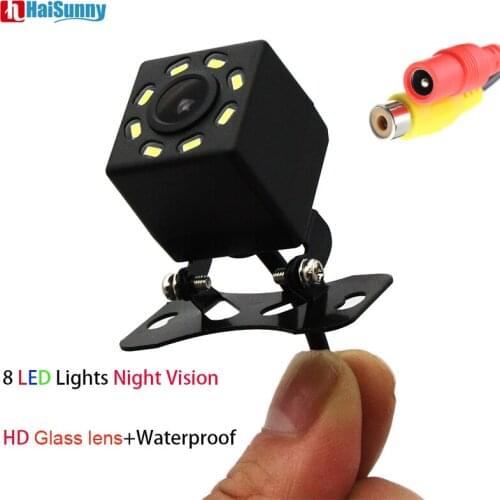 HaiSunny Car Vehicle Camera 8 LED Night Vision Car CCD Rear View Camera Parking Assistance Camera For Android DVD Car Monitor