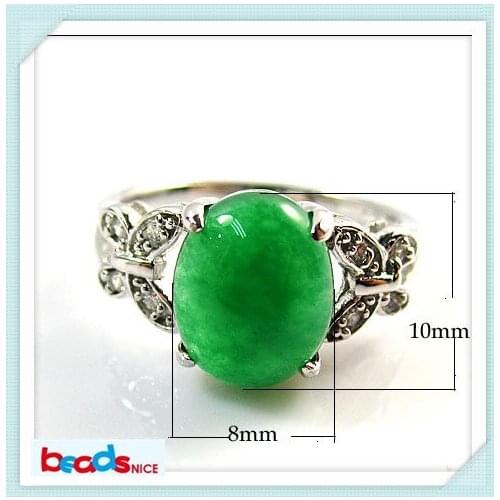 Beadsnice ID26391 925 sterling silver rings with color stones malaysian jade