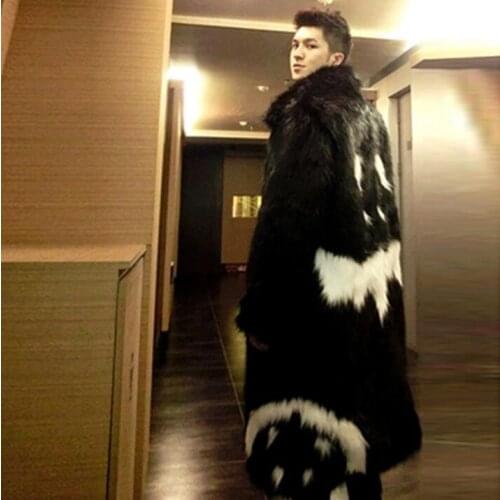 Long fur leather coats mens warm faux mink fur leather jackets men loose clothes autumn winter thicken jaqueta de couro fashion