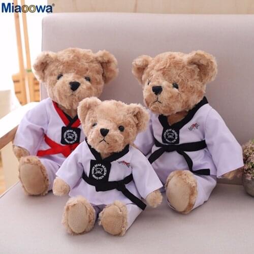 1Pc 30/40cm Kung Fus teddy bear stuffed toy cool shape soft material safe and comfortable can be given to friends as a gift
