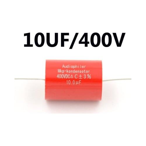 3-5-10pieces new MKP Metal Film Coupled Capacitor HIFI Axial Frequency Division Capacitor 10UF400V