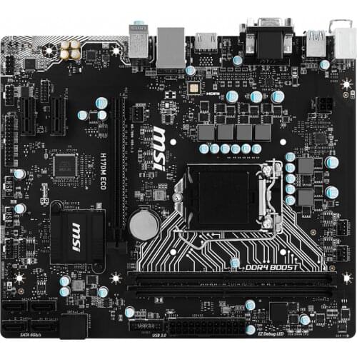 For MSI H170M ECO Desktop Mainboard LGA 1151 Intel H170 HDMI Supports 6th Core™ i3/i5/i7 processors CPU SATA USB 3.1 Micro ATX