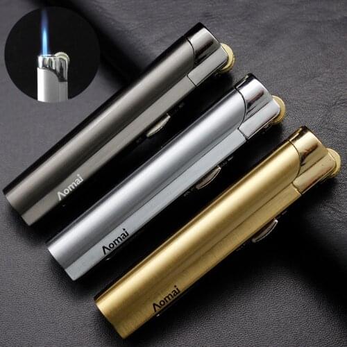 Metal Turbo Torch Lighter Flint Gas Butane Lighter Windproof Blue Flame Gadgets for Men Cigarette Lighters Lighters Smoking