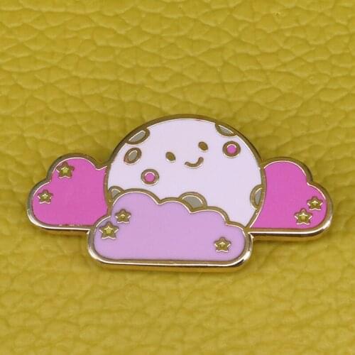 Cute cloud Badge happy sun and stars enamel pin cartoon weather jewelry