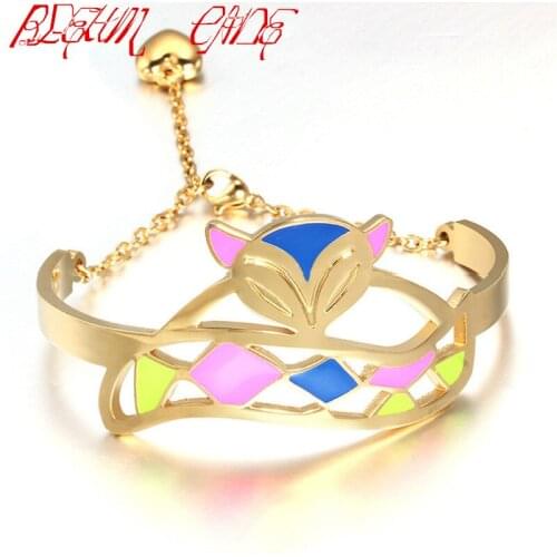Punk Fashion Female Jewelry Delicate Fox Shape Ladies Bracelets Woman Bangles