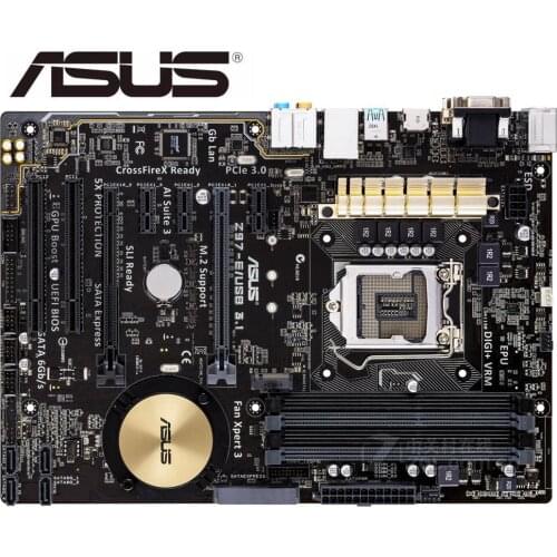 Desktop Motherboard Asus Z97-E/USB3.1 Socket LGA 1150 i7 i5 i3 DDR3 SATA3 USB3.0 ATX mainboard PC