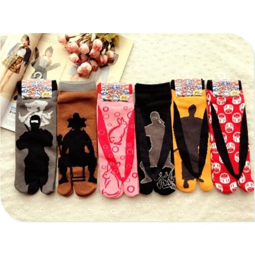 YOOWALK cat tiger cartoon animal cotton two toe socks couple split toe socks Japan two finger socks tabi socks