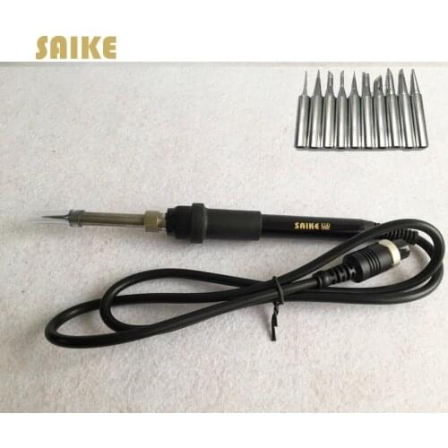 Saike Soldering Station Universal Solder Iron Handle + 10pcs Solder Tip for Saike 8586D 852D+ 909D 898D