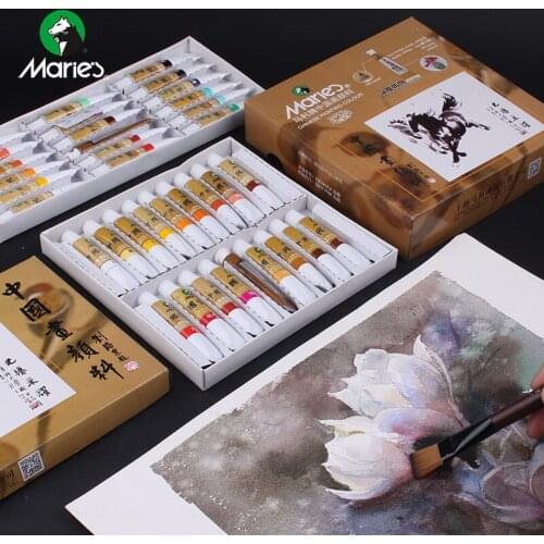 12/18/24/36 Colors Maries Chinese Painting Pigment 12ml/Tube Water Color Pigment for Beginner Painting Pigment Set