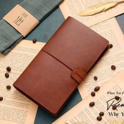 Retro A6 Travel Journal Poratable Notepad Vintage Travel Notebook PU Leathre Notepads for business Men Women