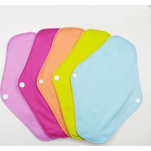 Free shipping 5pcs organic bamboo cotton inner regular flow pads, cloth day night pads menstrual pad sanitary pads wholesale