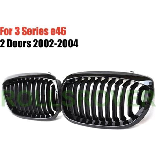ROLLSROVER Front Bumper Grille Grill For 3 Series E46 2 Doors 2002-2004 Single Strip Car Styling