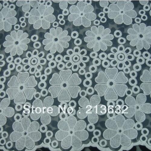 Six leaf Wax french cotton lace voile laces switzerland Soluble Embroidered Lacehigh quality curtains cloth fabrics water flower