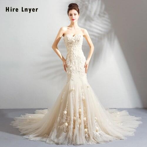 Vestido De Noiva Sereia Sweetheart Neck Lace Up Pearls Appliques Flowers Mermaid Wedding Dresses Chia Shop Online Mariage