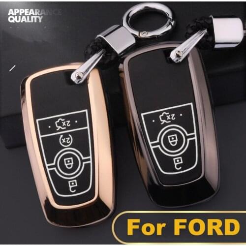 Luminous Leather Car-Styling Key Cover Case for Ford Fusion Mondeo Mustang Edge Expedition EXplorer 2017 2018 smart key case