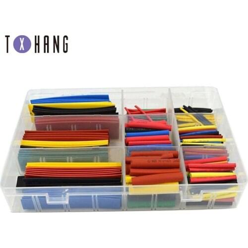 328pcs2:1 Assortment 8 Siz1 Polyolefin Shrinking Assorted Heat Shrink Tube Wire Cable Insulated Sleeving Tubing diy electronics