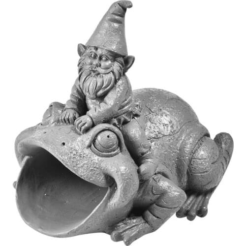 Gnome with Frog Gutter Downspout Extension Outdoor Garden Indoor Or Outdoor Decorations Plumbing Expander Accessories