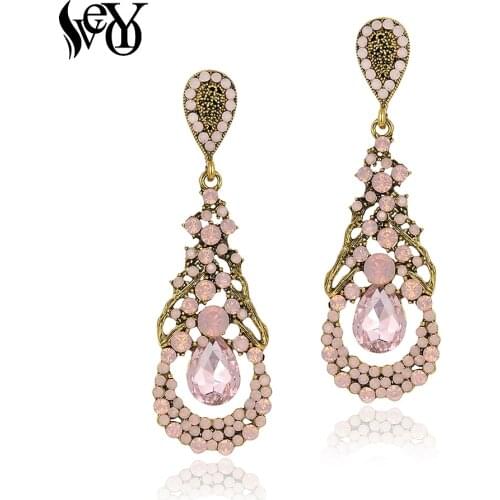 VEYO Elegant Hollow Acrylic Rhinestone Earrings High Quality Party Bridal Earrings For Women Gift Wholesale