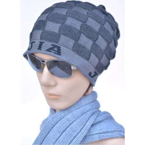 High-quality winter beanies knitted wool cap plus velvet warm fur hat gorro balaclava hats for women autumn men cap 6 colors