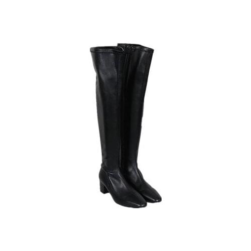 Winter New Ladies Overknee Black Long Socks Boots For Woman Stretch Leather Thick Sole Over The Knee Riding Botas Altas Mujer