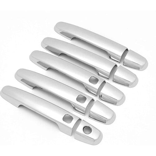 10pcs Chrome Smart Key Door Handle Cover Trim For Toyota RAV4 2006 2007 2008 2009 2010 2011 2012 Molding Bezel Cap Accessories