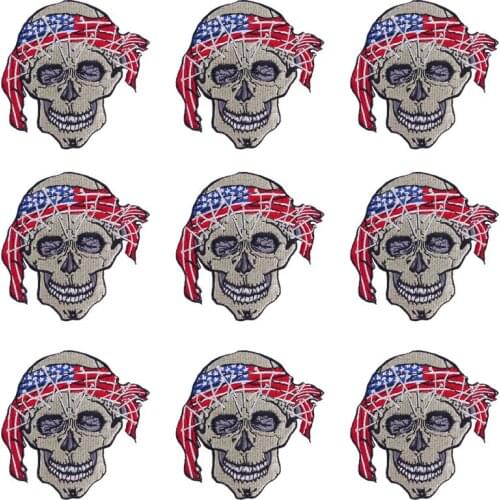 10Pcs/Set Punk Embroidered Patches For Clothing Iron On DIY Embroidery Patches For Clothes Appliques For T-shirt Badges Stripe