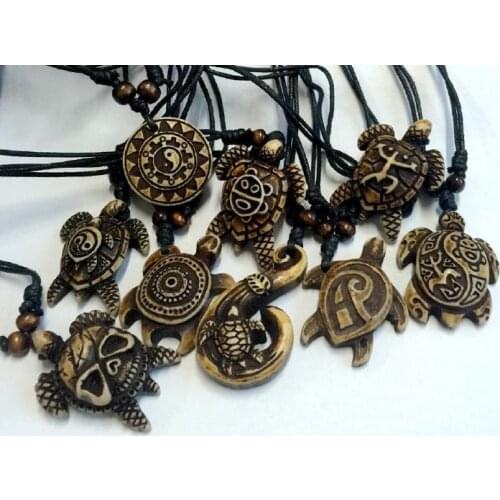 FREE SHIPPING 18 pcs tibet cool mens fashion tortoise carve totem biker necklace