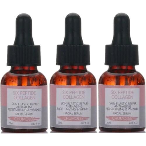 3pcs CHUMOLEE Anti-Aging Face Serum six peptides Wrinkle essence cream Moisturizing Whitening Firming Skin Care serum