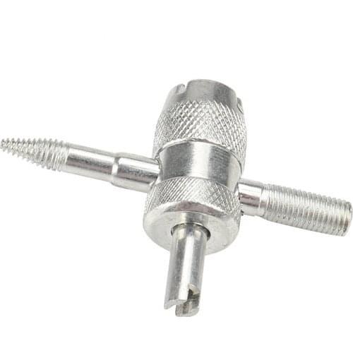 4-Way Valve Tool 4 In 1 Removal Tool + Valve Core Accessori With 6 Brass Valve Cores For All Vehicle Air Conditioning Units