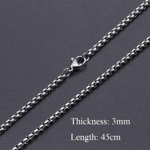 5pcs/lot 3mm Stainless Steel Round Box Chain Necklaces Wholesale Jewelry Making Charms Necklace Pendants Accept OEM Order
