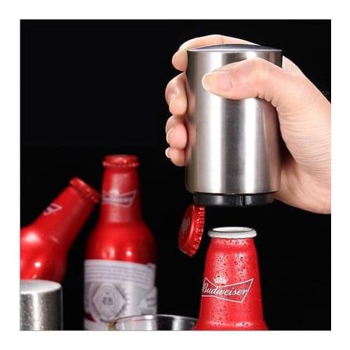 Automatic Beer Bottle Opener,Magnet Beer Opener,Stainless Steel Push Down Opener Wine Beer Soda Cap Opener Kitchen Accessories