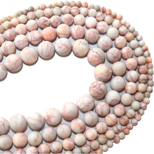Free Shipping Dull Polish Matte Natural Stone Red Network Stone Beads 4 6 8 10 12 MM Pick Size For Jewelry Making Diy Bracelet