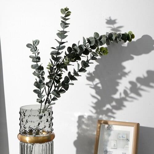 Faux Eucalyptus Flowers Artificial Plants Branches Hotels Plastic Floral Arrangement Silk Money Leaf Wedding Home Decoration