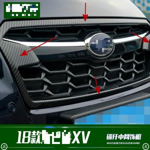For Subaru XV 2018 1pcs/set mesh decorative frame decoration Carbon fiber bright stri Car-styling Car-covers