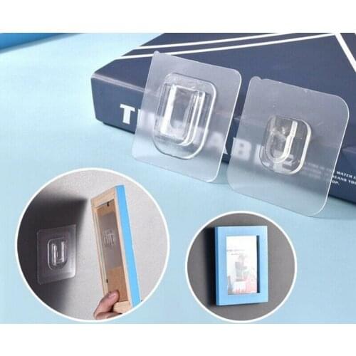 Double-sided Self Adhesive Wall Hooks Waterproof Oilproof Self Adhesive Hooks Reusable Seamless Hanging Hook No Drilling Holes