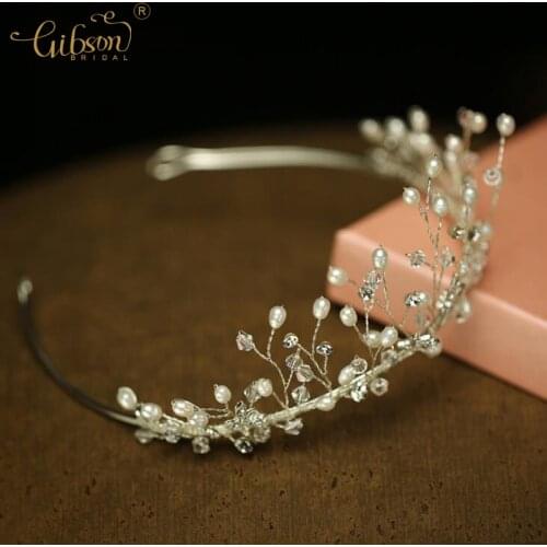 Queen Headpiece Wedding Party Prom Delicate Crystal Pearl Bridal Bridesmaid Hair Tiara Crown Girls Headband Dress Hair Accessory